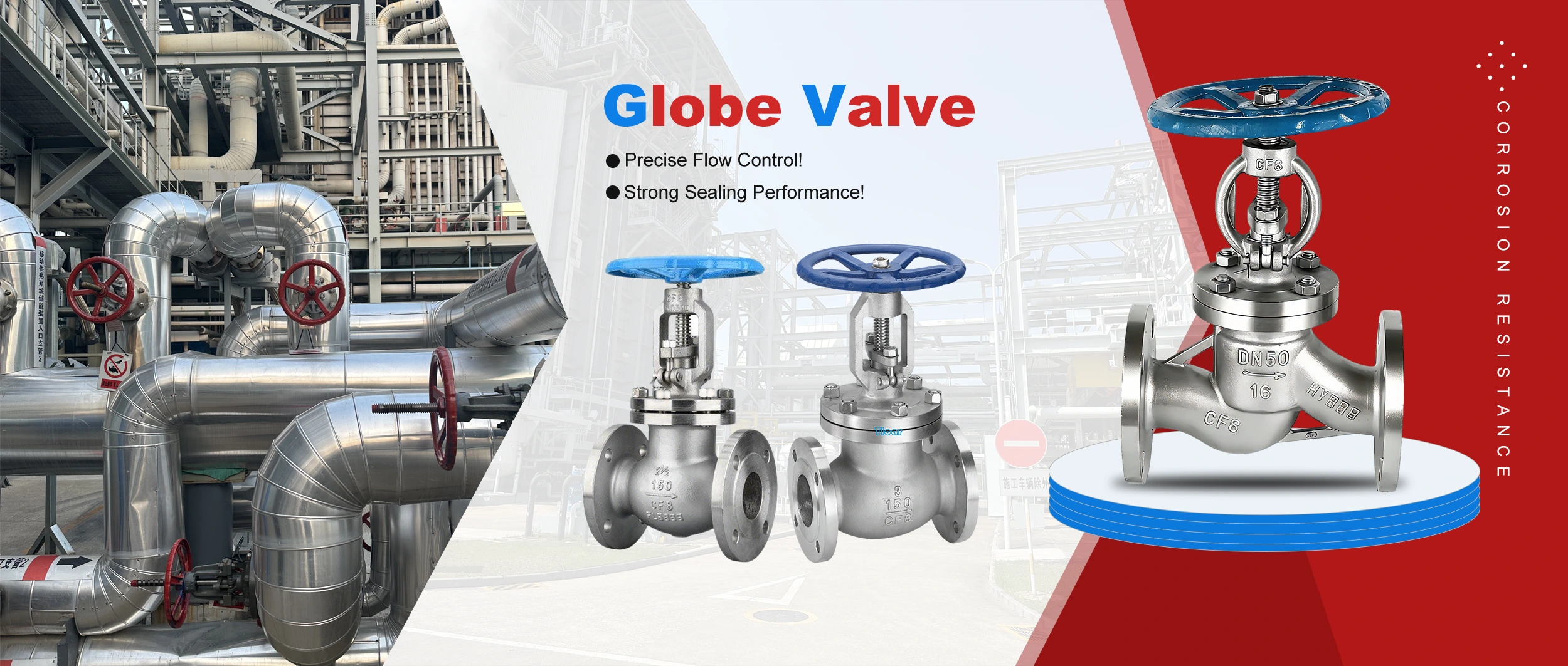 Injap Globe Langsung Kilang di Huadu